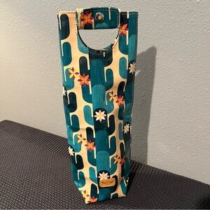 Consuela Wine Bag Cactus Pattern Mint Green Waterproof Handle Durable Material